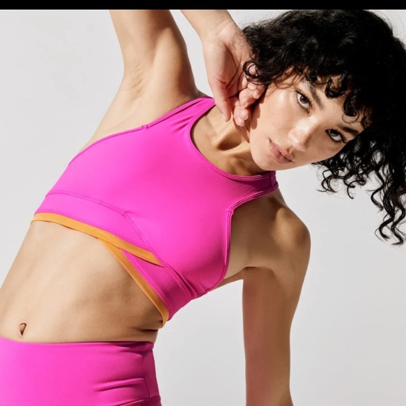 FREE PEOPLE MOVEMENT Palm Springs Bra In Living Magenta. - Picture 4 of 11